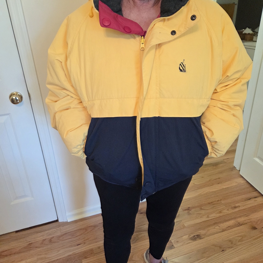 Nautica Yellow and Black Puffer Jacket